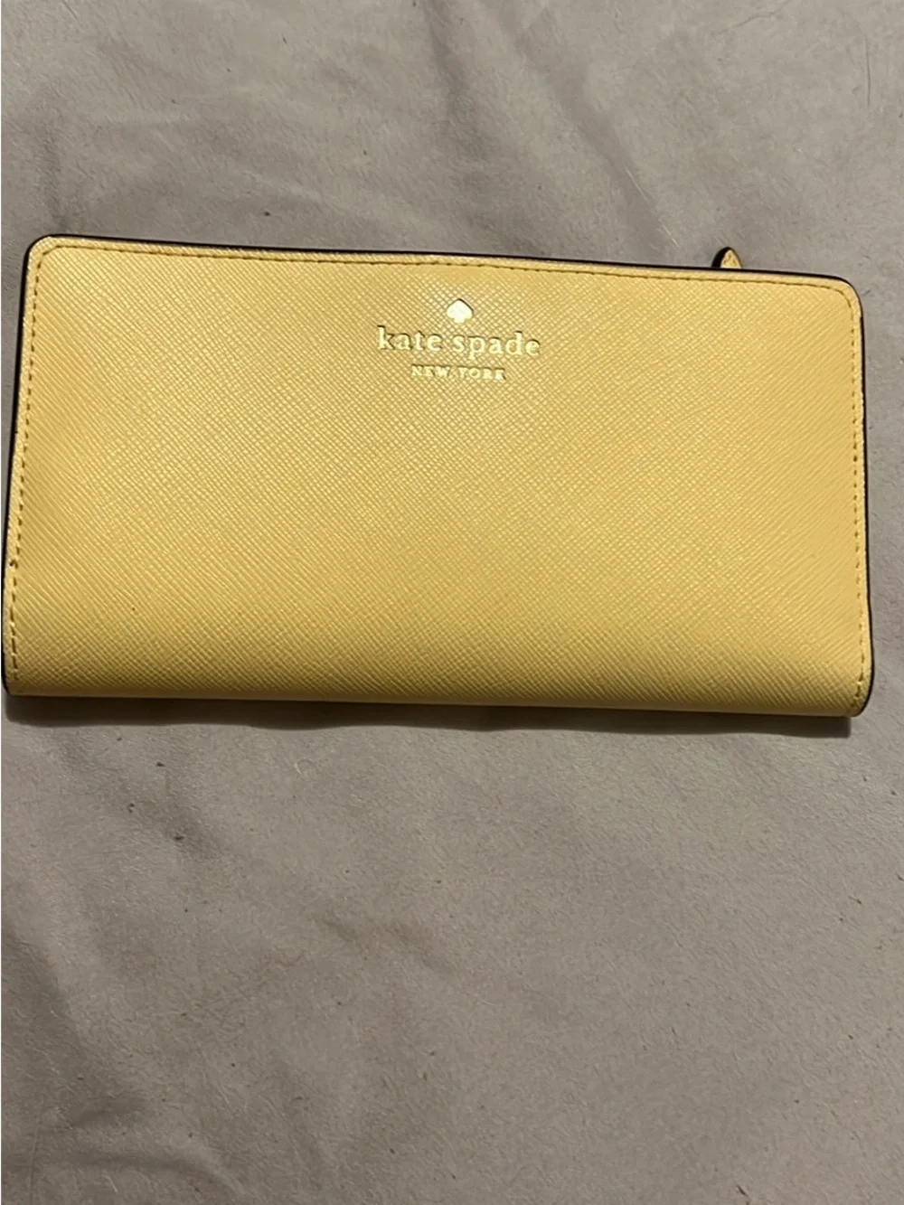 kate spade Yellow Saffiano Zip-Around Continental Wallet